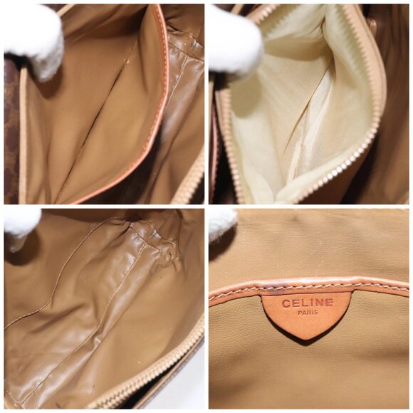 CELINE Macadam Canvas Shoulder Bag PVC Leather Brown Gold Auth 116316 - Picture 15 of 16